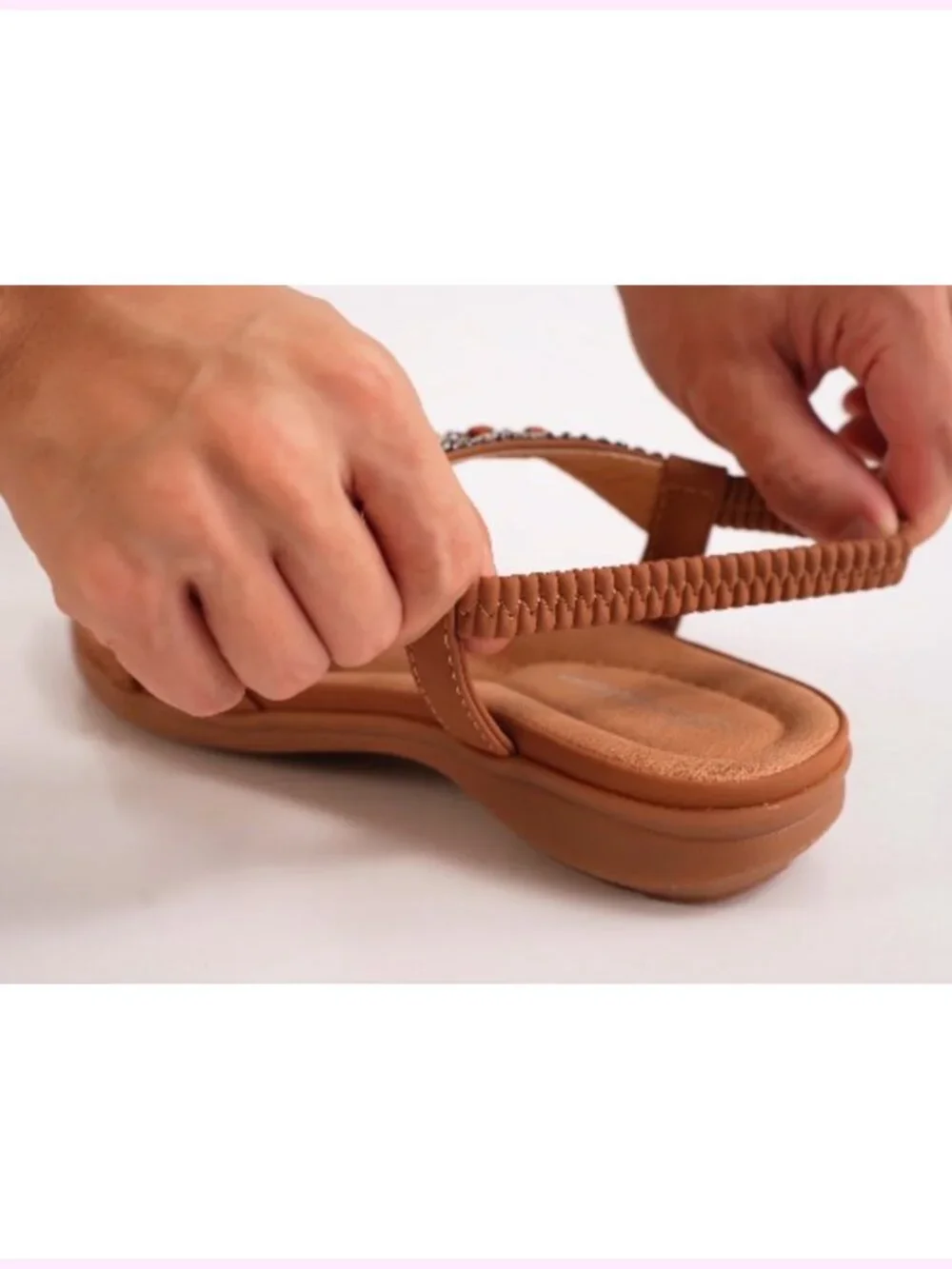 Womens Sandals Arch Support Comfort Walking Bohemian Flip Flops Flat